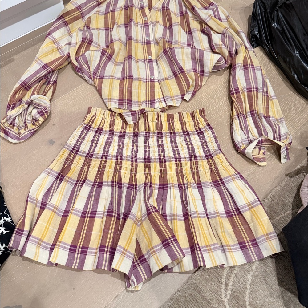 Isabel Marant Multicolor Plaid Shirt and Shorts Set - Picture 2 of 6